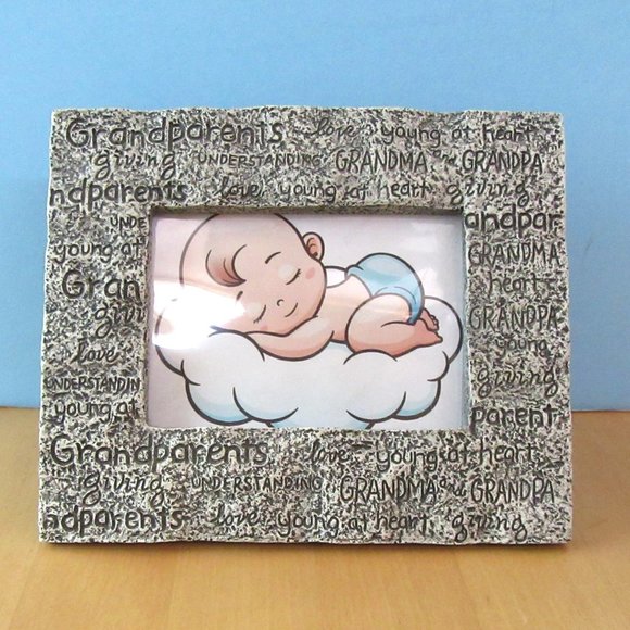 Ceramic Grandparents picture frame - 4 1/2 x 3 photo - grandma & grampa - Cute! - Picture 2 of 7
